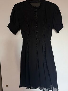 Dana Foley Black Button Dress